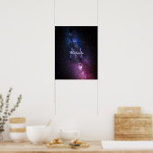 Melkweg heldere kleuren personaliseerbaar monogram poster (Keuken)