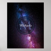 Melkweg heldere kleuren personaliseerbaar monogram poster (Voorkant)