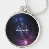 Melkweg heldere kleuren personaliseerbaar monogram sleutelhanger (Voorkant)