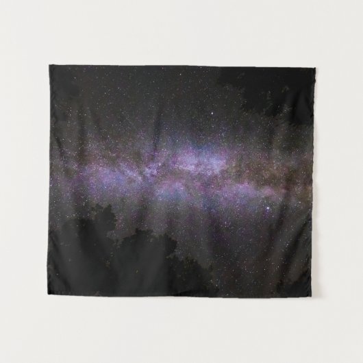 Melkweg met bomen silhouette wandkleed (Voorkant (horizontaal))