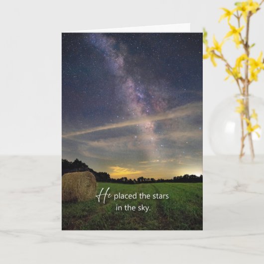 Melkweg met Hay Bale bemoediging Kaart (Gele Bloem)