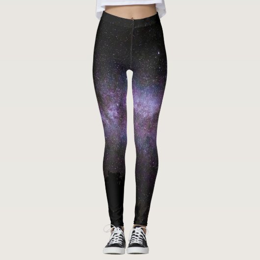 Melkweg met silhouet van bomen leggings (Voorkant)