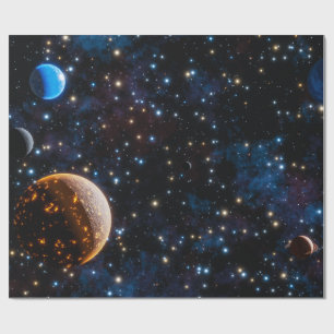 Melkweg met sterren en planeten cadeaupapier
