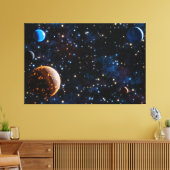 Melkweg met sterren en planeten canvas afdruk (Insitu (Woonkamer))