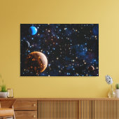Melkweg met sterren en planeten canvas afdruk (Insitu (Woonkamer))