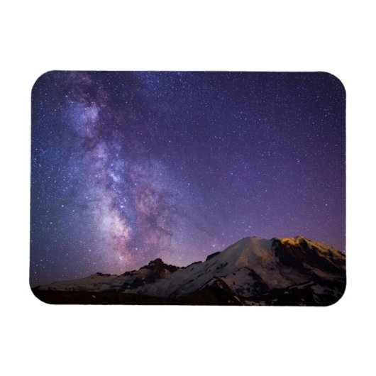Melkweg & Mt. Rainier | Staat Washington Magneet (Horizontaal)