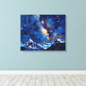 Melkweg over Bergen Premium gewikkeld Canvas Afdruk (Insitu (Houten vloer))