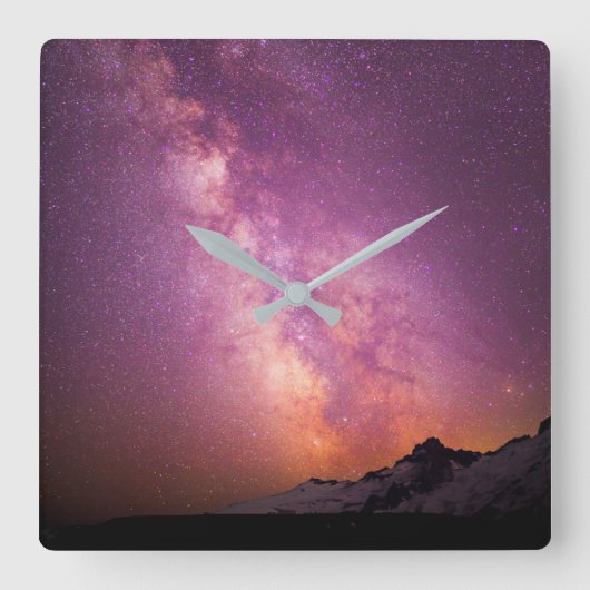 Melkweg | Over de schouder van Mt. Rainier Vierkante Klok (Voorkant)