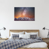 Melkweg over Grand Teton Canvas Afdruk (Insitu (Slaapkamer))