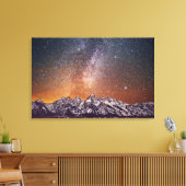 Melkweg over Grand Teton Canvas Afdruk (Insitu (Woonkamer))
