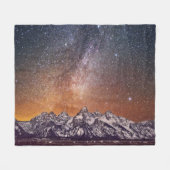Melkweg over Grand Teton Fleece Deken (Voorkant (Horizontaal))