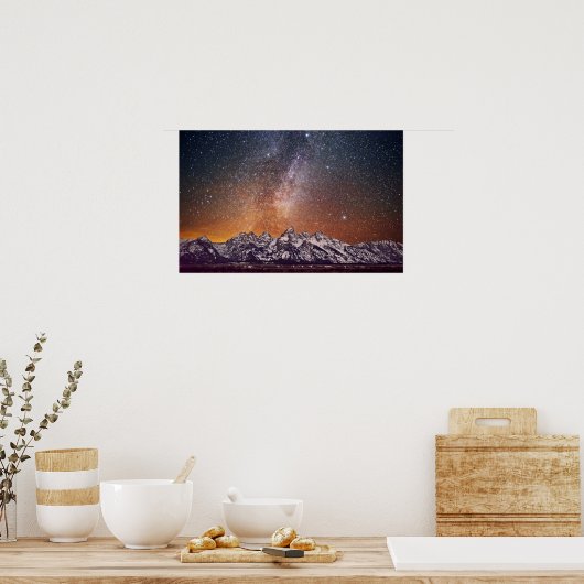 Melkweg over Grand Teton Poster (Keuken)