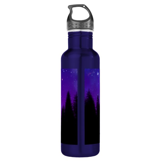 Melkweg over het bos bij nacht waterfles  (Achterkant)
