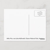 Melkweg over het McDonald-meer, Glacier NP Briefkaart (Achterkant)