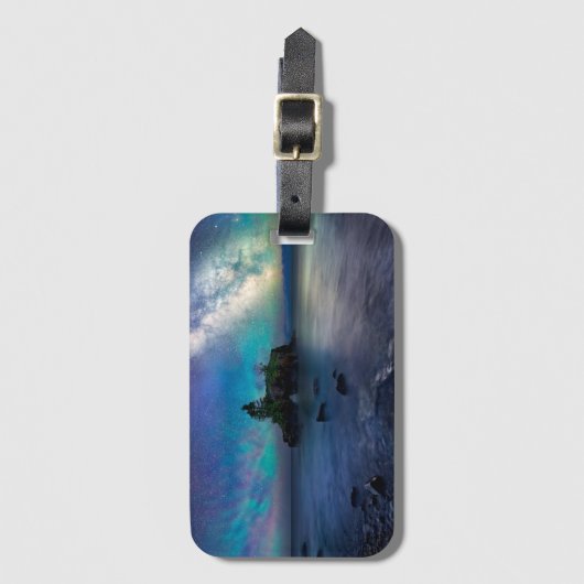 Melkweg over Hollow Rock Bagagelabel (Voorkant (verticaal))