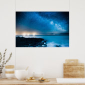 Melkweg over Vissende boten Poster (Keuken)