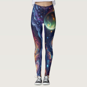 Melkweg Planeten Kosmisch Patroon Leggings