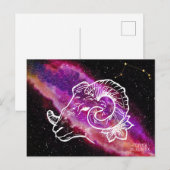 Melkweg Roze Paarse Ram Sterrenbeeld Sterrenbeeld Briefkaart (Voorkant / Achterkant)