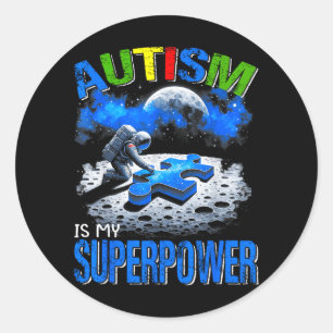 Melkweg Ruimtevaarder Autisme is Mijn Superster Ki Ronde Sticker