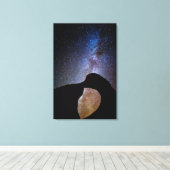 Melkweg 's nachts, Californië Canvas Afdruk (Insitu (Houten vloer))