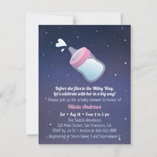Melkweg Space Pun Humor Baby shower Kaart (Voorkant)