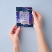 Melkweg Sterren Nacht BAT MITZVAH Agate Uitnodigin Flyer (Hand)