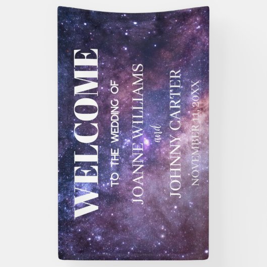 Melkweg Sterrennacht Universum Nevel Huwelijksbord Spandoek (Verticaal)