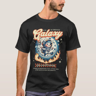 Melkweg Strak Illustratie Kosmisch Cartoon Kunst T-shirt