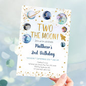 Melkweg twee: de maan blauw goud buitenruimte dag kaart