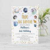 Melkweg twee: de maan blauw goud buitenruimte kaart (Staand voorkant)