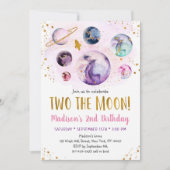 Melkweg twee: de maan roze gouden buitenste ruimte kaart (Voorkant)