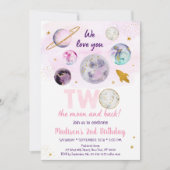 Melkweg twee: de maan roze gouden buitenste ruimte kaart (Voorkant)