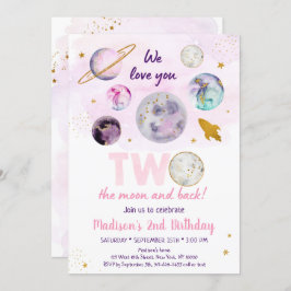 Melkweg twee: de maan roze gouden buitenste ruimte kaart