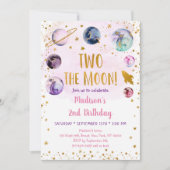 Melkweg twee: de maan roze gouden buitenste ruimte kaart (Voorkant)