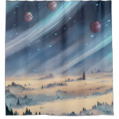 Melkweg, universum, sterren, buitenkant douchegordijn (Voorkant)