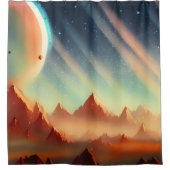 Melkweg, universum, sterren, buitenruimte douchegordijn (Voorkant)