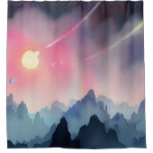 Melkweg, universum, sterren, buitenruimte douchegordijn (Voorkant)