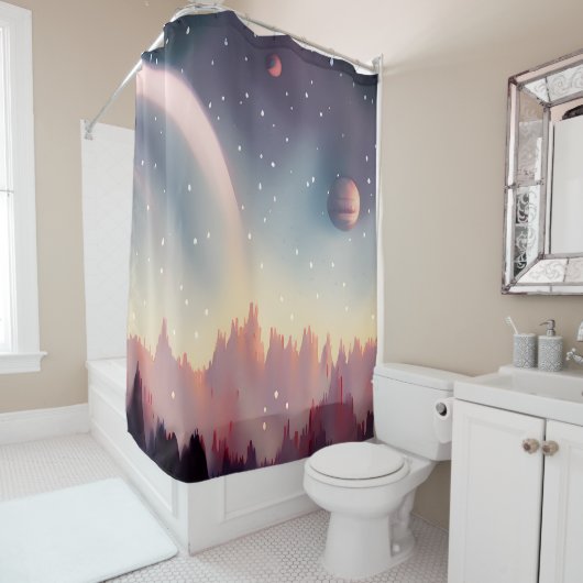 Melkweg, universum, sterren, buitenruimte douchegordijn (In situ)