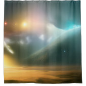 Melkweg, universum, sterren, buitenruimte douchegordijn (Voorkant)