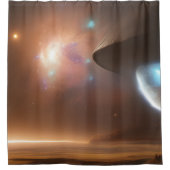 Melkweg, universum, sterren, buitenruimte douchegordijn (Voorkant)