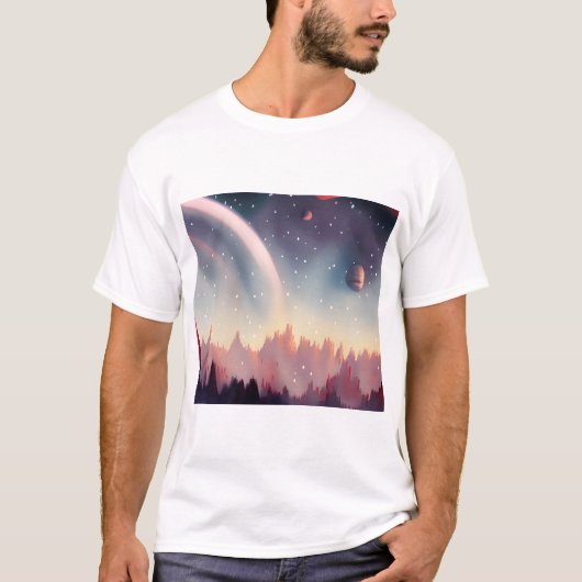 Melkweg, universum, sterren, T-shirt buitenruimte (Voorkant)