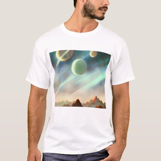 Melkweg, universum, sterren, T-shirt buitenruimte (Voorkant)