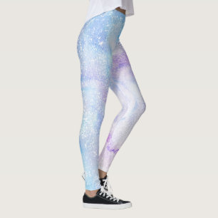 Melkweg Waterverf Pastel Blauw En Paars Yoga Leggings