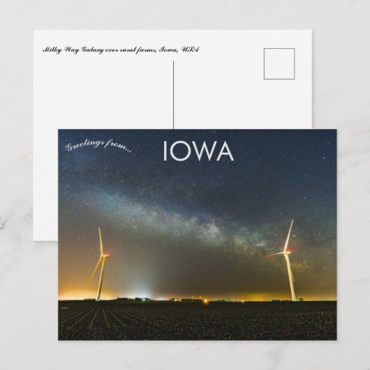 Melkwegstelsel boven Boerderijen op het platteland Briefkaart (Voorkant / Achterkant)