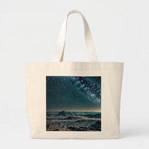 Melkwegstelsel boven woestijnbergen grote tote bag