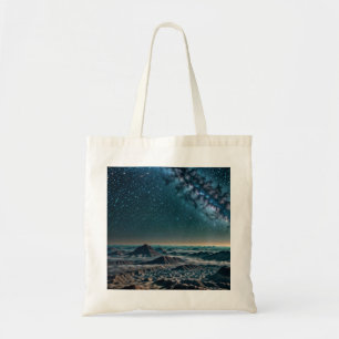 Melkwegstelsel boven woestijnbergen tote bag
