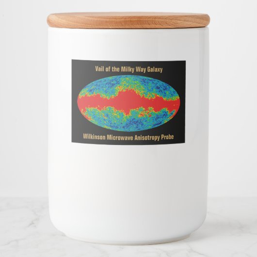 Melkwegstelsel Sluier over WMAP heelal Voedselcontainer Etiket (Voorkant)