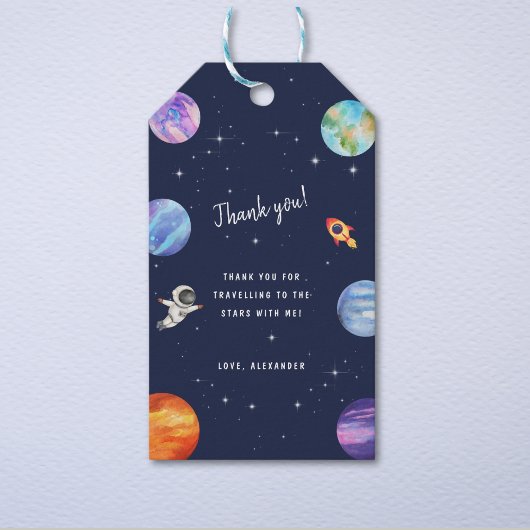 Melkwegsterren Buitenruimte Verjaardag Bedankt Fav Cadeaulabel