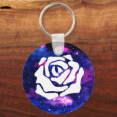 melkwegwitte roos sleutelhanger (Voorkant)