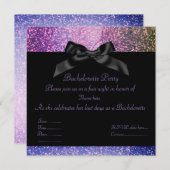 Melkzuiger-Paars-sparkle PARTIJINVITATIE Kaart (Voorkant / Achterkant)